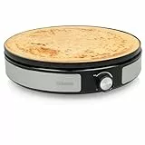 Tristar BP-2639 – 2-in-1 Crêpe-Maker – wendbare Platte – Durchmesser 33 cm – für einen großen oder 7 kleine Crepes– Inklusive Zubehör – einstellbarer Thermostat – Edelstahl – schwarz