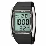 Lorus R2303HX9 Unisex-Armbanduhr Kautschuk-Armband schwarz, Schwarz, Armband