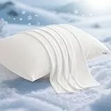Elegear Kühlender Kissenbezug 50 x 75cm, 2er Kopfkissenbezug mit Japanische Arc-Chill 3.0 Kühlfaser Q-Max0,5 und 100% Baumwolle Atmungsaktive Superweiche Kissenhülle, Reißverschluss Kissenbezüge Weiß