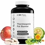 Fettverbrenner. 180 vegane Kapseln 2 Monate. Thermogenes Mittel auf Basis von L-Carnitin, CLA, grünem Kaffee, Garcinia Cambogia, Glucomannan, Apfelweinessig und schwarzem Pfeffer. Von HIVITAL