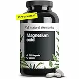 natural elements Magnesium - 365 Kapseln (Jahresvorrat) - 667mg, davon 400mg elementares Magnesium pro Kapsel - Laborgeprüft, hochdosiert, vegan