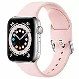 MroTech Sport armband kompatibel mit Apple Watch Armband 38mm 40mm 41mm 42mm, weiches Silikon armband für iWatch Serie 10 9 8 7 6 5 4 3 2 1 SE SE2 Herren Damen (38/40/41mm,Rosa)