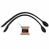 TOPINCN 2 Stück Echtleder-Taschenriemen Griff für DIY Handzubehör Faden Schwarz Bräunlich Gelb Beige Leder Geldbörse Handtasche Geldbörse (Schwarze Kopfhaut)