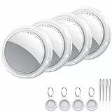Air Tracker Tag Schlüsselfinder 4er Pack, Koffer Tracker Kompatibel mit Apple Wo ist? APP (Nur iOS), Bluetooth Key Finder für Gepäck/Taschen/Brieftasche, Smart KeyFinder, Austauschbarer Akku, Weiß