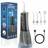 SURFOU Munddusche Kabellos Water Flosser for Teeth, Elektrische Wasserflosser für Zähne Oral Irrigator Zahndusche Wasser Zahnreiniger, Zahnzwischenraumreiniger Zahnseide Elektrisch