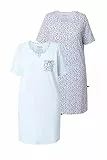 Ulla Popken Women's 2pcs Pack, Nightgown, Leo, bleu, 46-48