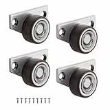 Möbelrollen Rollen MöBel Lenkrollen Gummirollen, 4 Stück Möbelrollen Klein Bockrollen Universal Leise Lenkrollen, NylonräDer mit Verdicktem StahlblechköRper Universalrad, Kleine Bockrollen