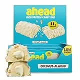 ahead Protein Riegel | Coconut Almond | 14x 45g Extra softer Protein Riegel mit cremigem Kern | Low Carb Eiweißriegel ohne Zuckerzusatz & ohne Palmöl