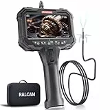 Ralcam Endoskopkamera mit Licht, Endoscope Camera mit 210° beweglichem Kopf, 5' HD Bildschirm, IP67 Inspektionskamera, Rohrkamera für Auto & Haus (6.2mm Sonde/1,5M Halbstarrem Kabel)