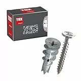 TOX Gipskartondübel Spiral Plus + S, 32 mm Dübel inkl. Flachkopfschraube, PZ2, für EIN-und zweilagige Gipskartonplatten ohne Vorbohren, Gipsfaserplatte, 25 Stück im Karton, 06819171
