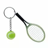 TOYMYTOY Tennis Schläger Keychain, grüner Sport Schlüsselring der Neuheit, Mini Tennisball Anhänger Geschenke, Farblich Sortiert