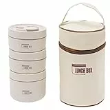 Sightday 3 Stück Thermo Lunchbox Edelstahl Mit Tasche,Thermobehälter Für Essen,Auslaufsicher Essen Warmhalten Behälter für Zuhause,Büro,Picknick(Beige-2 * 440ml&1 * 600ml)