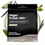 Protein Works | Vegan Protein 360 – PLATINUM Innovation, Premium-Veganproteinpulver, pflanzlicher Proteinshake, essentielle Vitamine & Mineralien, zuckerarm, Vanillecreme, 28 Portionen, 1kg