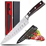 Astylway Kochmesser 20cm 5Cr15MoV Handgeschmiedetes profi Küchenmesser aus Deutschem Hochwertigem Carbon Stahl Original scharfes Allzweckmesser Fleischmesser mit Holzgriff