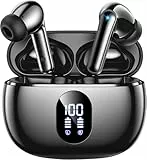ZZU Bluetooth Kopfhörer,In Ear Kopfhörer Kabellos Bluetooth 5.3 mit HiFi Stereo,4 ENC Noise Cancelling Mic 48 std Spielzeit LED-Anzeige,IPX7 Ohrhörer mit AI für iPhone Android Arbeit und Studium