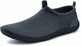 WHITIN Wasserschuhe Herren Aquaschuhe Badeschuhe Schwimmschuhe Mann Aqua Schuhe Atmungsaktive Strandschuhe Surfschuhe Dunkelgrau Größe 43