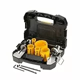 DEWALT 11-tlg. Lochsägen-Set Bi-Metall Extreme, Universal-Set (Schneiden aus HSS-Stahl für Schnitte in Holz, Metall & Kunststoff, aggressives Zahndesign, für hohe Materialstärke, inkl. Koffer) DT90353