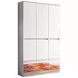 trendteam smart living - Mirror - Garderobenschrank - Weiß - Mehrzweckschrank mit reichlich Stauraum - (BxHxT) 111 x 191 x 34 cm - 1 Kleiderstange und 13 Einlegeböden