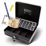 Olympia 6031 CB 770 Plus Geldkassette | Geldkasse abschließbar mit Schlüssel | Handkasse mit Münzzählbrett | Kasse für Bargeld | Geld Kassette aus Stahl | Inkl. GENIE Falschgeldprüfer