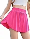 Arshiner Mädchen Sport Shorts Schmetterling Kurze Hose Sommer Stretch Laufshorts mit Taschen Futter Kinder Fließende Tanz Skorts für Tennis Gymnastik 11-12 Jahre