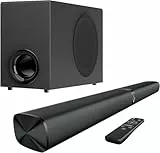 GarageRock Soundbar mit Subwoofer für Fernseher, 110W Heimkino Soundsystem mit Deep Bass&Auto Volume Boost&3 EQ Modi, Bluetooth 5.3/ARC/Opt/AUX, Surround Sound System für Fernseher/PC/Projector, 1 Set