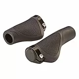 Prophete Ergo-Griffe, 1 Paar, schwarz, 132 mm Länge, ergonomisch geformt, Alu-Schraubbefestigung, passend für Lenker mit Drehgriffschaltung – Komfortable Fahrradgriffe