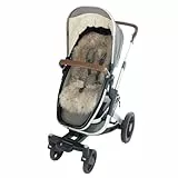 Naturally Sheepskins Luxuriöser Midi-Kinderwagen-Futter aus Schaffell, 100 % natürlich, universelle Passform, atmungsaktiv, temperaturausgleichend, pflegeleicht (Taupe)