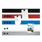 Master of Boards Magnetstreifen selbstklebend 4er Set 50 cm Länge, Blau, inklusive 16 Magnete für Büro, Küche, Magnetleiste Magnetband Klebestreifen Pinnwand für Fotos & Notizen