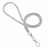 Soleebee Handykette Universal zum Umhängen- Handyband mit Bling Strass, Damenkette Schlüsselband, Handy Kette zum Umhängen kompatibel mit jeden Smartphones (Silber)