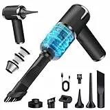 AGARELE Akku Staubsauger, Auto-Staubsauger kabelloser, Mini-Staubsauger, multifunktionaler Handstaubsauger mit Bürste, Flache breite Öffnung, Leichter Handstaubsauger für Auto, Tierhaare, 6000 Pa