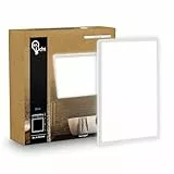 B.K.Licht - LED Deckenlampe mit indirektem Licht, Flach, Neutralweißes Licht, IP44, Panel, LED Lampe, Deckenleuchte, Badezimmer Lampe, Wohnzimmerlampe, Küchenlampe, 42x42x3cm, Weiß