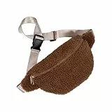 Damen-Teddyfell-Tasche, weich, modisch, verstellbarer Gürtel, lässig, vielseitig, Hüfttasche, Crossbody-Tasche, Bauchtasche, Bauchtasche, für Mädchen, Frauen, Damen, Reisen, Arbeit, Alltag