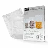 CASO Profi- Standbeutel Set/Vakuumbeutel mit Standboden, ideal für das Vakuumieren von Flüssigkeiten und voluminösen Lebensmitteln, 25 Stk., 3 verschiedene Größen, ca. 150µm, BPA-Frei