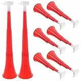 BESPORTBLE 8 zusammenklappbare Stadionhupen: Rote Vuvuzela-Trompete aus Kunststoff – Sporthupe – laute Fußball-Krachmacher für Abschlussspiele, Schul- und Weihnachtsfeiern