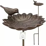 wildlife home Vogeltränke stehend groß auf Stab I Vogeltränke mit Erdspieß Garten, Balkon I Vogelbad frostsicher aus Gusseisen, Wassertränke für Vögel, Wildvögel