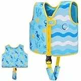 OSHYLE Schwimmweste für Kinder, Kleinkinder, Schwimmflügel, Weste mit Sicherheitsgurt, Auftriebshilfe (AI-25SH, M(3-6))