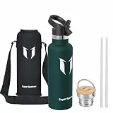 Super Sparrow Trinkflasche Edelstahl - 750ml - Auslaufsicher Thermoskanne, BPA-Frei Thermosflasche - Trinkflaschen Kinder für Sprudel, Sport, Schule, Fitness - Mit 2 Deckeln