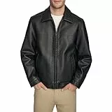 Dockers Herren James Faux Leather Jacket (Regular, Big & Tall Sizes) Kunstlederjacken, Schwarz, L