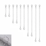 10 Stück Kettenverlängerung, Armband Verlängerung, Verlängerungskette Silber, Halskettenverlängerungen, für Halsketten, Armbänder Und Schmuckherstellung(Silber)