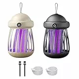 3 In 1 UV Insektenvernichter Elektrisch, Mückenlampe Camping Nachtlicht, Mückenschutz Lampe, Mückenfalle USB, 1200 mAh Mückenstecker Hängend, Mückenabwehr Innen Outdoor Garten Schlafzimmer (2 Stück)