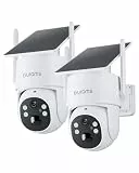 blurams 2K Solar Überwachungskamera Aussen Kabellos - 2er-Pack, 4MP, Integrierter Solarpanel, 2.4 & 5GHz Dual-Band WLAN, WiFi 6, 360° PTZ, Bewegungserkennung, Farbnachtsicht