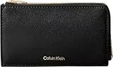 Calvin Klein Damen Kartenetui Logo Cardcase mit Reißverschluss, Schwarz (Black/Toasted Coconut), Einheitsgröße