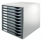 Leitz Formular-Set mit 10 Schubladen, Schubladenset zur Aufbewahrung von Dokumenten und Formularen, Grau, 52810089