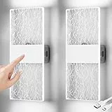 BOBOPAI USB Akku Aufladbare Wandleuchte Kabellos Batterie Touch Control Wandlampe mit Schalter, 6500K Dimmbare Innen LED Wandleuchten ohne bohren und Stromanschluss, Weiß, 3W, 4000mAh, 2 Stück