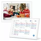 Hesmor Digitaler Kalender 10,1 Zoll mit Touchscreen Elektronischer Wandkalender & Familienplaner, 32 GB Speicher, 1280 x 800 HD Auflösung, Weiß
