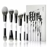 BEILI Make Up Set, 12 Teilig Professionelles Make up Pinsel Set, 18-in-12-Pinsel mit Zwei Enden für Puder, Foundation, Concealer, Augenbrauen, Lidschatten, Kontur, Eyeliner, Blender-Pinsel