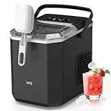 WIE Eiswürfelmaschine Kleine Eiswürfelbereiter mit Schaufel 1,3 Liter Wassertank 9 Würfel in 6 Minuten Eiswürfelmaschinen Selbstreinigende Ice Maker Leiser für Küche Büro Bar Party