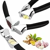 Knoblauchpresse Aus Edelstahl Und Zinklegierung, Komfortablem Und Rutschfestem Griff, Effizientes Ausdrücken Von Knoblauch Und Ingwer für Die Küche