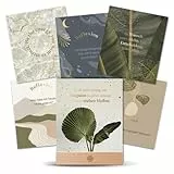 LEBENSKOMPASS 12 Motivationskarten mit Goldfolie & Holzfuß zum Aufstellen Kartenset Motivation, Achtsamkeit, Affirmation, Persönlichkeitsentwicklung