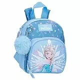 Disney Joumma Bags Eiskönigin Magic Kinderrucksack, blau, aus Polyester, verstellbare Träger für bequemes Tragen, verschiedene Fächer, mit blauem Bommel, blau, Kindergarten-Rucksack